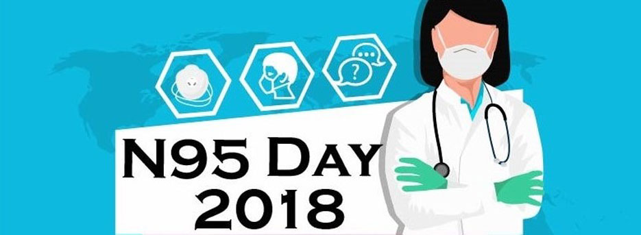N95 Day illustrated banner of doctor wearing N95
