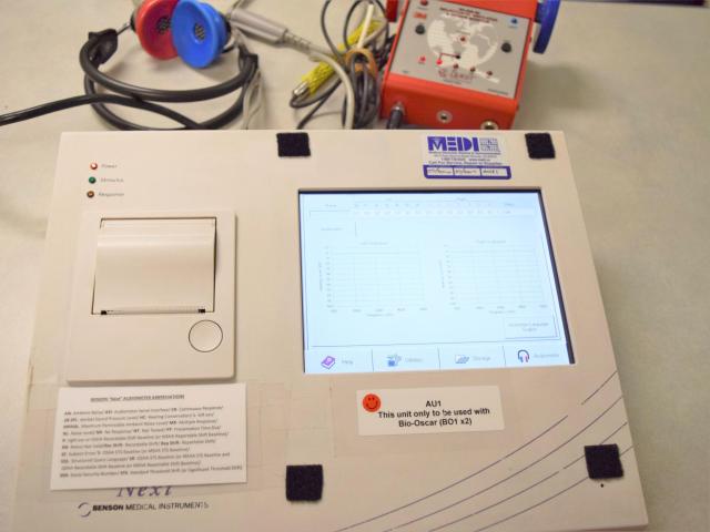 Audiometry machine testing set up