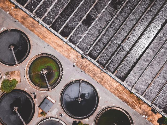 Top-down view of wastewater site