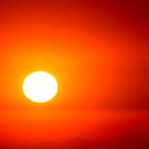 Blazing red sun