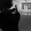 Woman at shooting range
