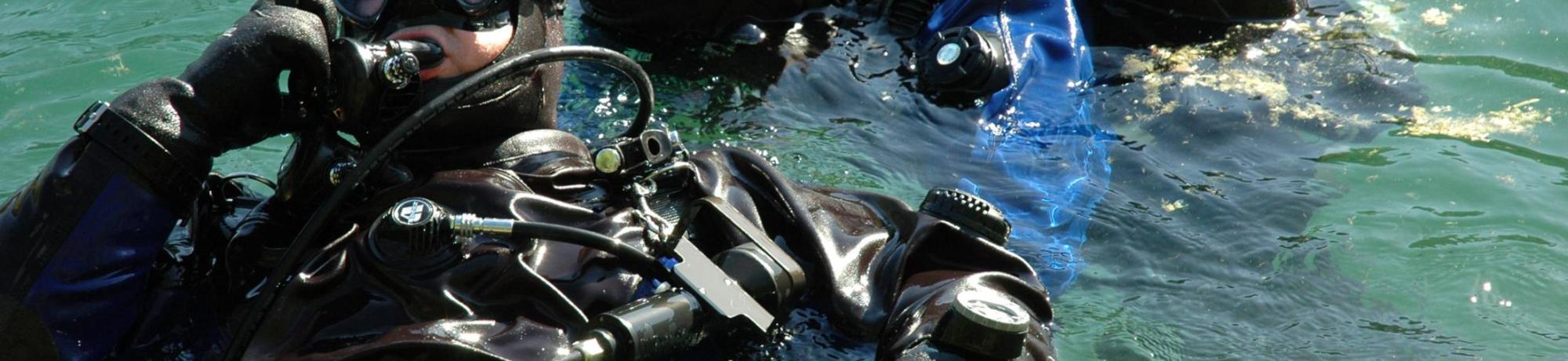 Two scuba divers in the water